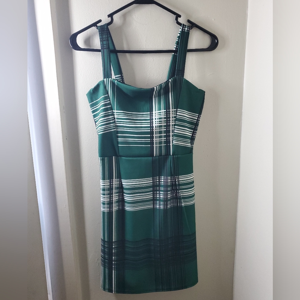 Checker Print Pinafore Dress